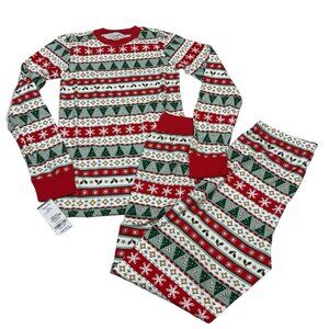 Carters‎ Pajamas Set Adult S 2 Piece Holiday Trees Christmas Snug Fit Cotton